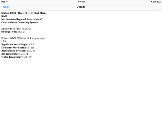 Screenshot #6 pour NOAA Buoys - Charts & Weather