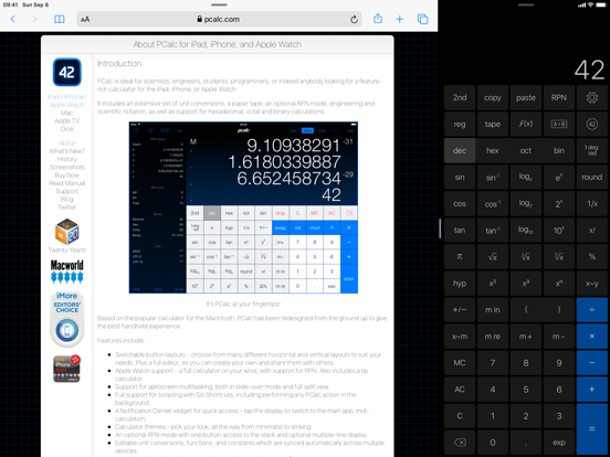 PCalc iPad app afbeelding 6