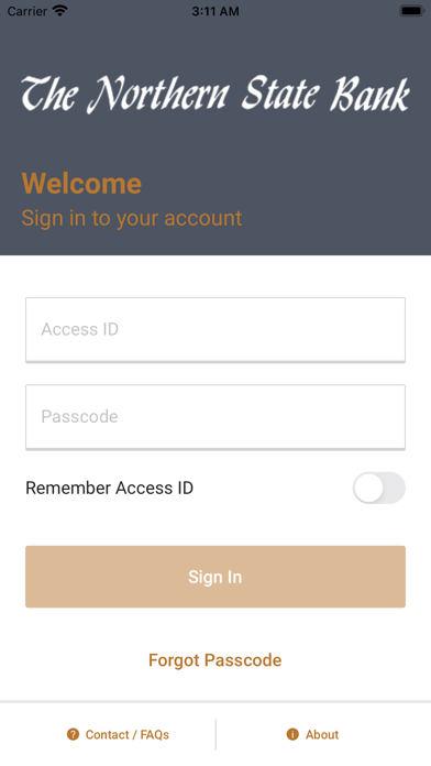 The Northern State Bank Screenshot