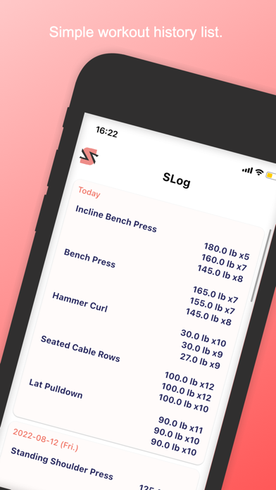 SLog Fitness Screenshot