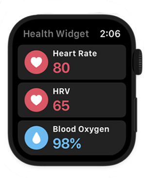 ‎Widget de saúde: captura de tela do contador de passos