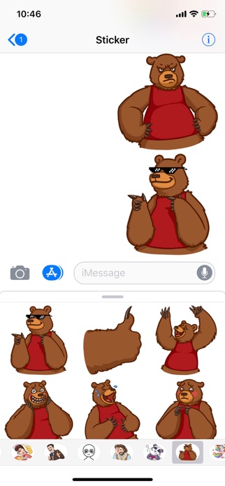 Screenshot of Cute Bear Pun Funny Stickers