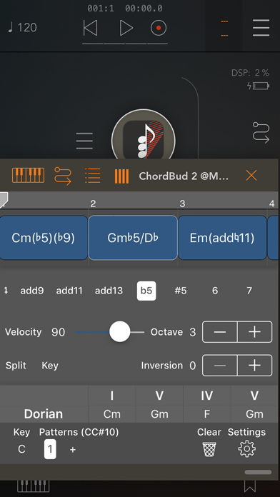 ChordBud 2 AUv3 MIDI Sequencer Screenshot