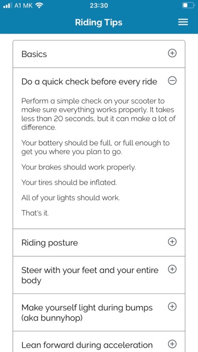 Electric Scooter Universal App Screenshot