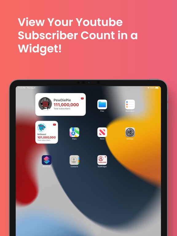 SubWidget - Widget for YouTubeのおすすめ画像1