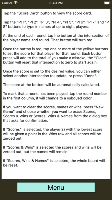 AC - Mexican Train Scorecard Screenshot