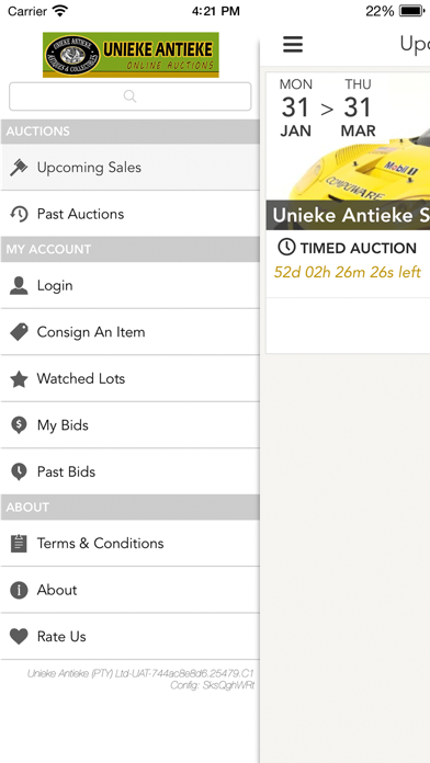 Antique Auctions Screenshot