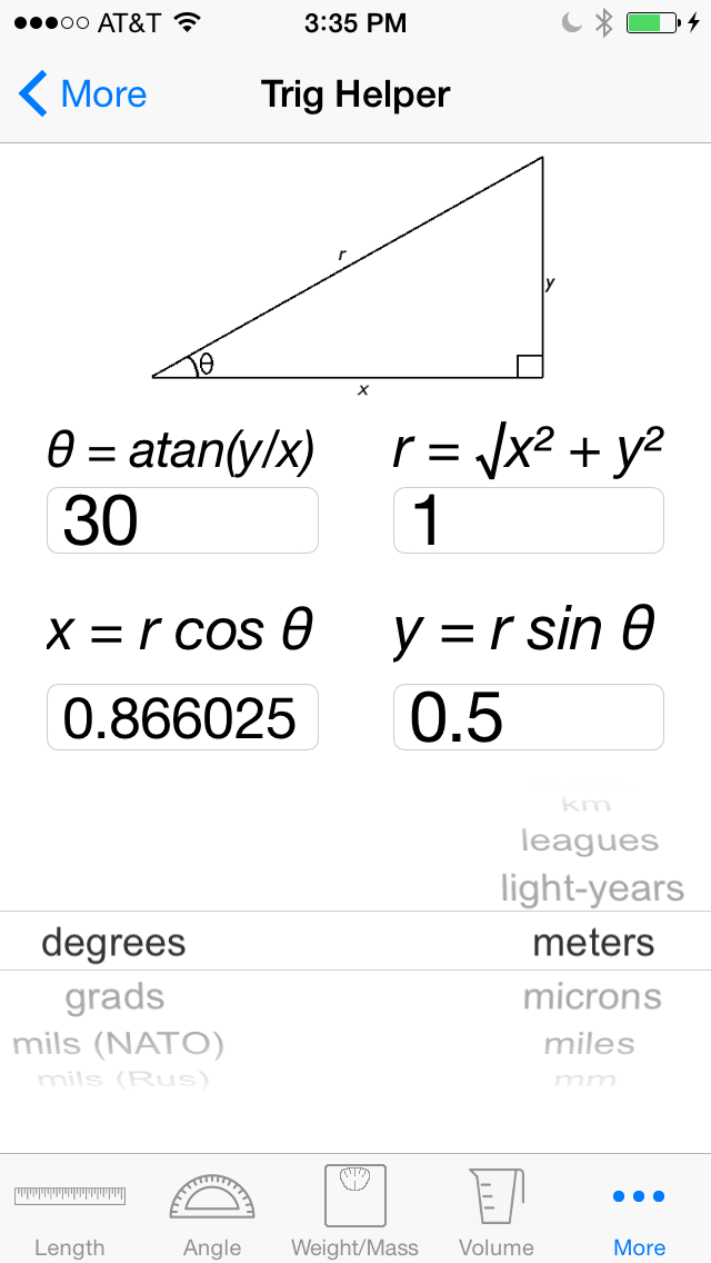 Meters and Milliradians