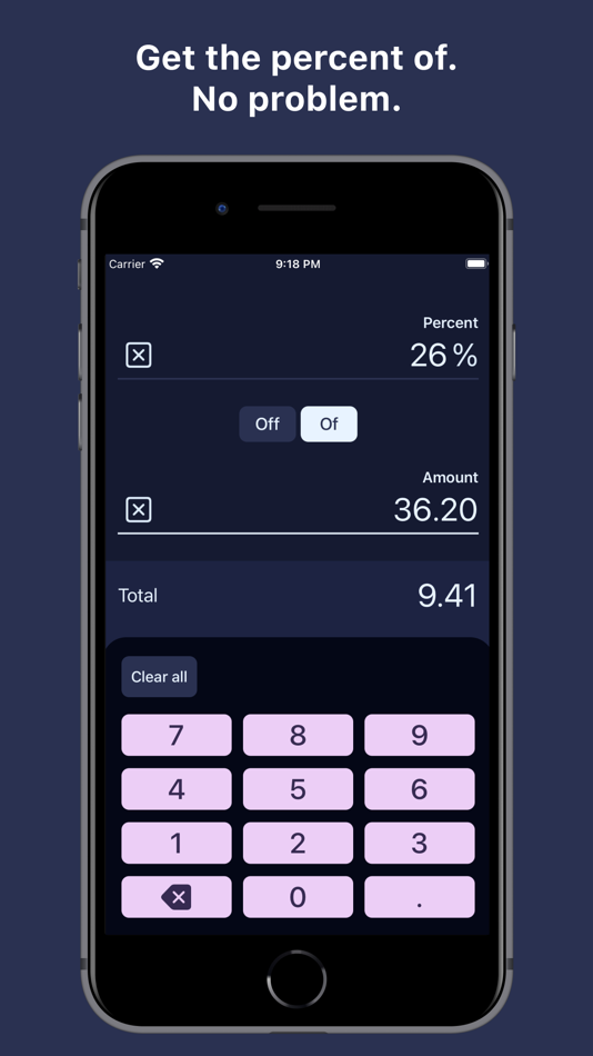 #1. Percent Calculator: Off Of (iOS) 由: Code Daddys