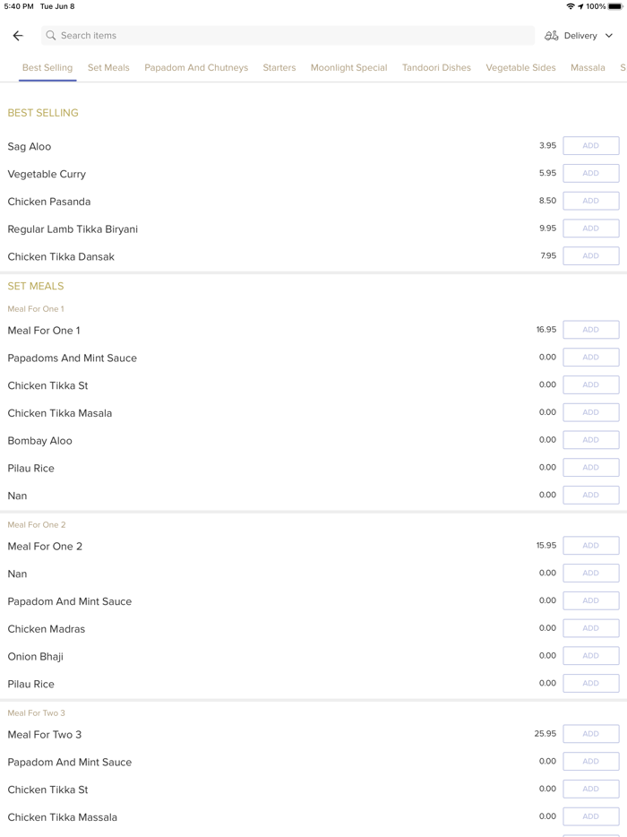 Moonlight Tandoori Perry Rd