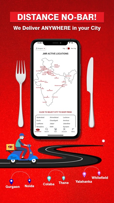JustMyRoots: Food Delivery App Screenshot