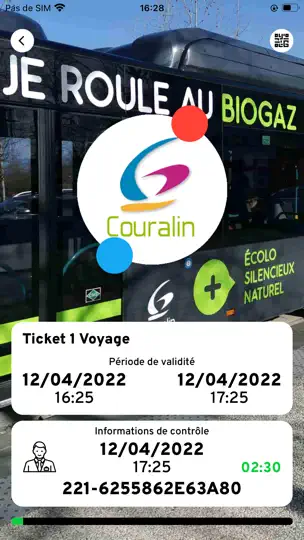 Capture d'écran de Ticket Modalis sur iPhone 7