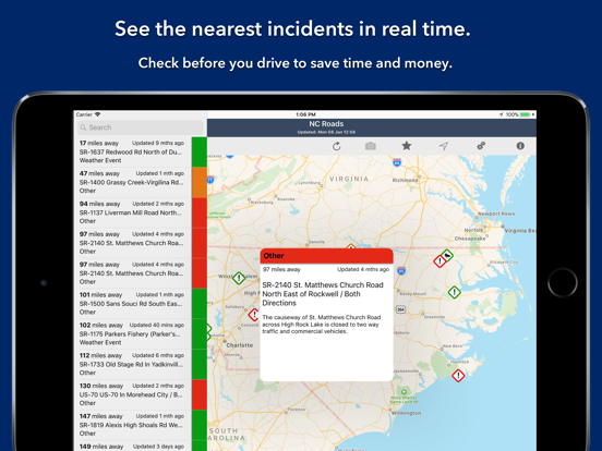 Screenshot #6 pour North Carolina Roads Traffic