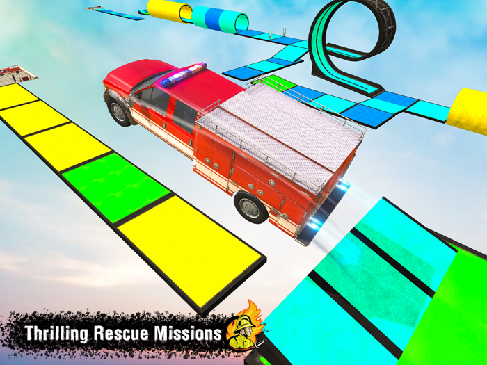 Fire Truck Stunt Racing Games