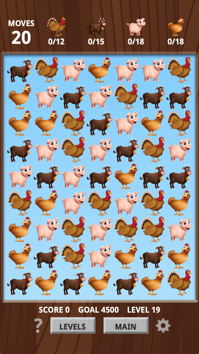 Farm Animal Match 3 Game