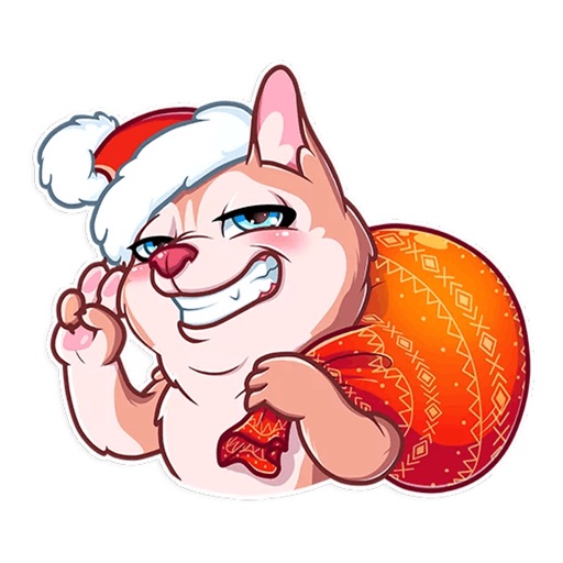 Christmas Dog Sticker 2019