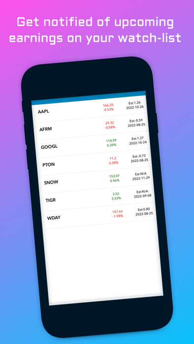 EarningShark-Earnings Calendar Screenshot