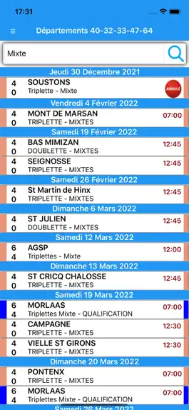 Game screenshot Pétanque Calendriers Concours hack