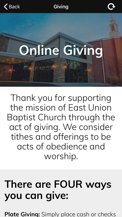 East Union Baptist Church Screenshot