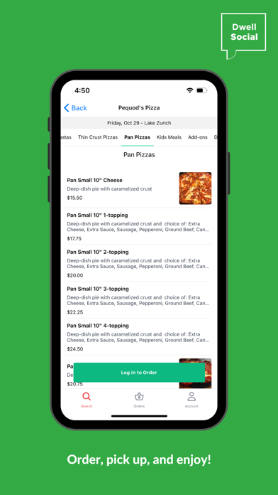 DwellSocial: Food Delivery Screenshot