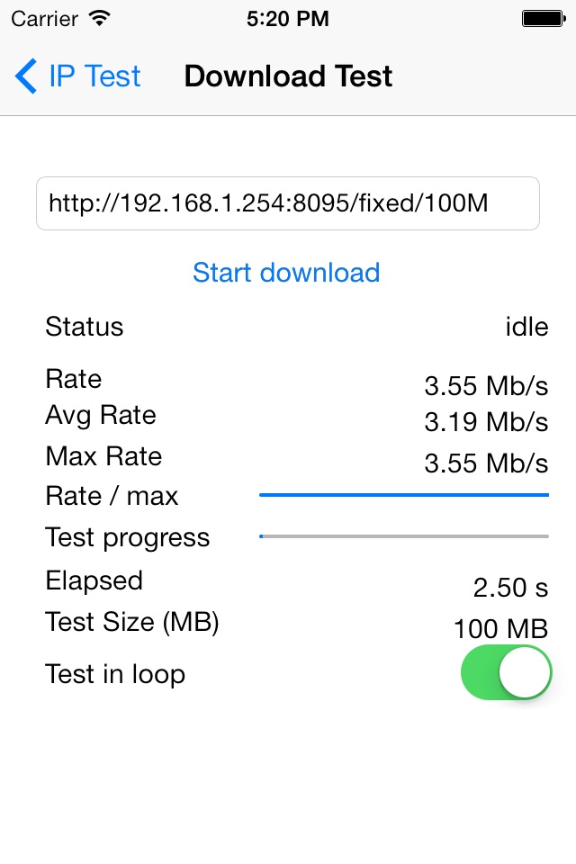 IP Test - Bandwidth test screenshot 2