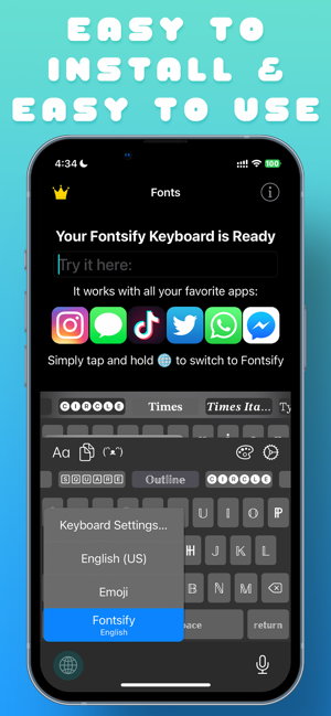 Cool Fonts Keyboard – Fontsify Screenshot
