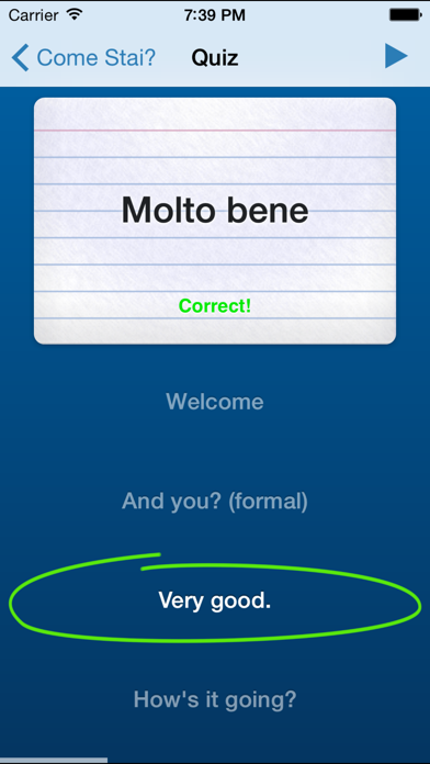 Learn Italian - Molto Bene Screenshot