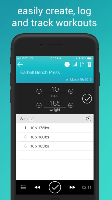 Screenshot #3 pour Fitlist Workout Log & Planner