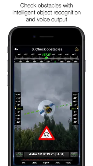 Captura de pantalla de SatFinder en iPhone 6