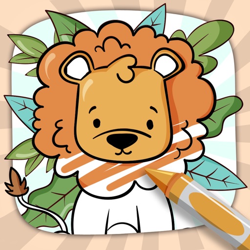 Paint animals in the jungle icon