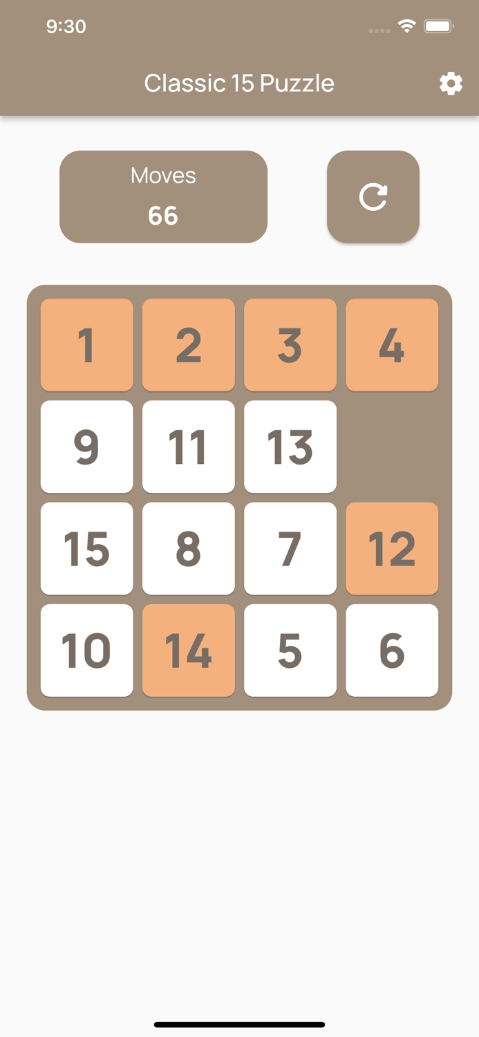 Classic 15 PuzzleNumber Game