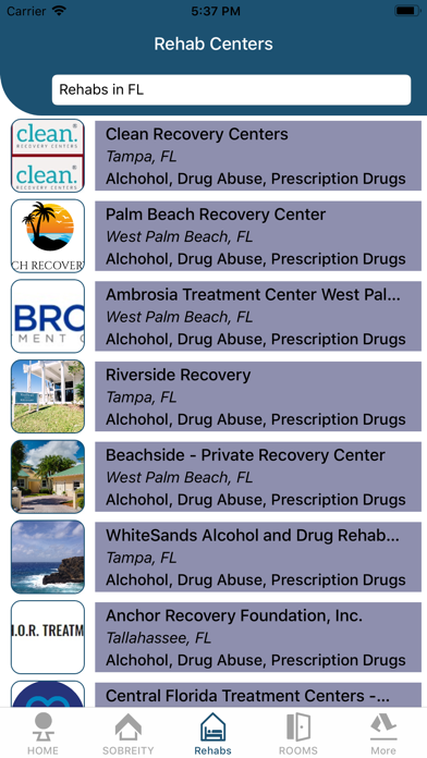 zSober:AA Meetings, Rehab Screenshot