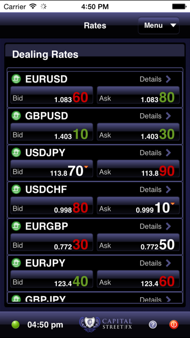 Capital Street Mobile ActForex Screenshot