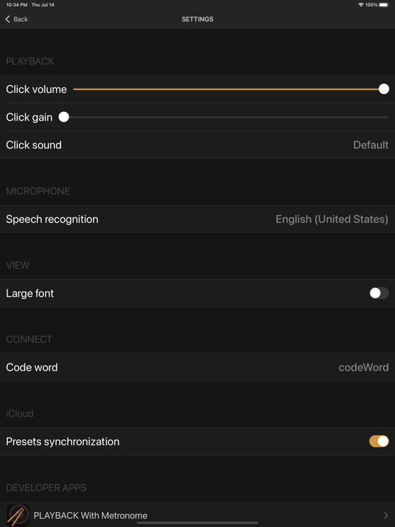 METRONOME Connect iPad screenshot 6 - Music app