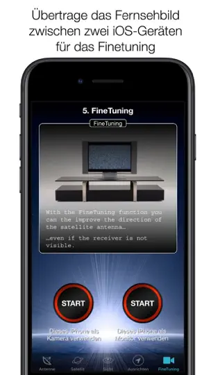 Screenshot von SatFinder auf dem iPhone 10