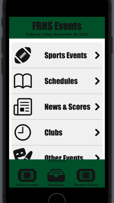 FRHS Events Screenshot