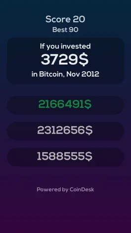 Game screenshot Bitcoin Price Guess Quiz apk