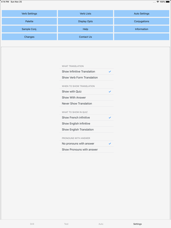 Verbes - French Verb Trainer iPad screenshot 9 - Education app
