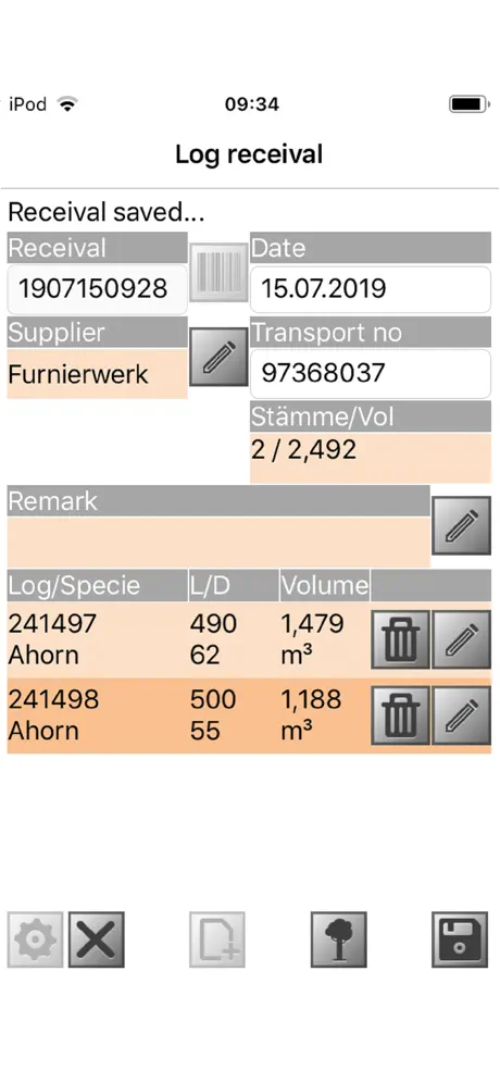 TIMBERplus Log Receival