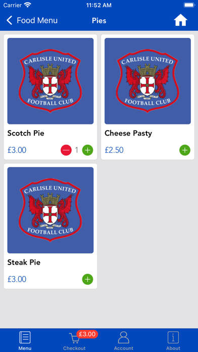 Carlisle United Food and Drink Screenshot