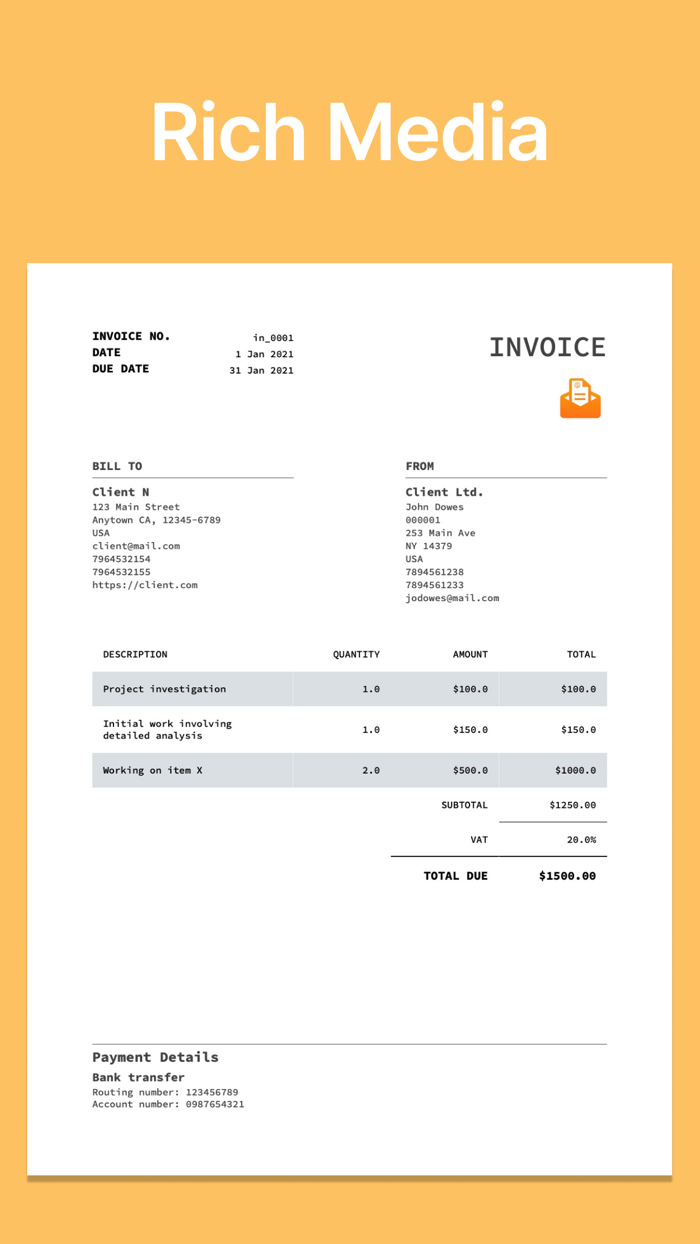 Invoice maker Quote builder