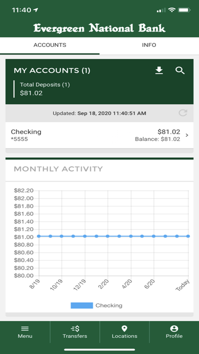 Evergreen National Bank Mobile Screenshot
