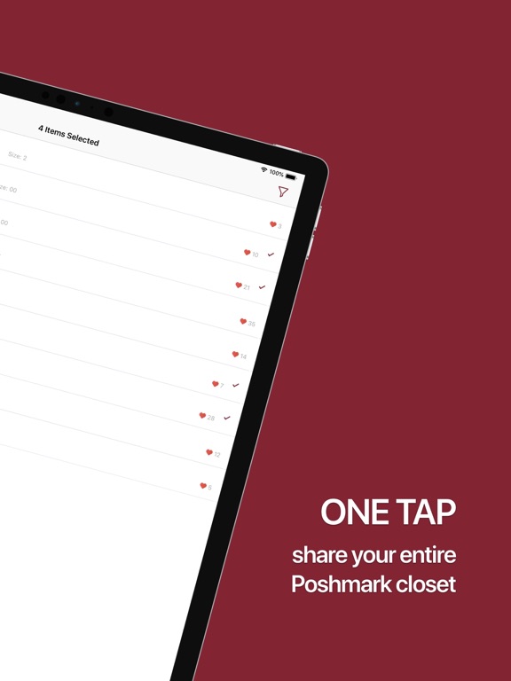 ClosetMate: Poshmark Bot iPad screenshot 2 - Productivity app