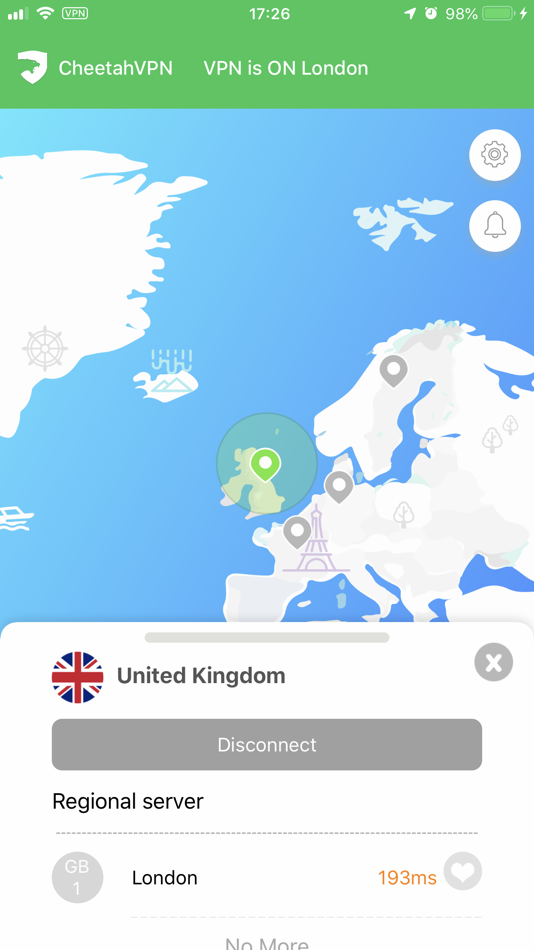 #4. Cheetah Vpn Proxy for WiFi 4G (iOS) Podle: Ywvision Pte Ltd