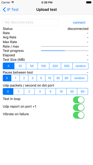 Screenshot #1 pour IP Test - Bandwidth test