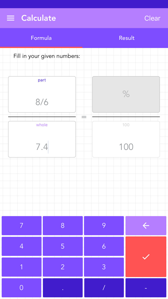 Calculate Percentage