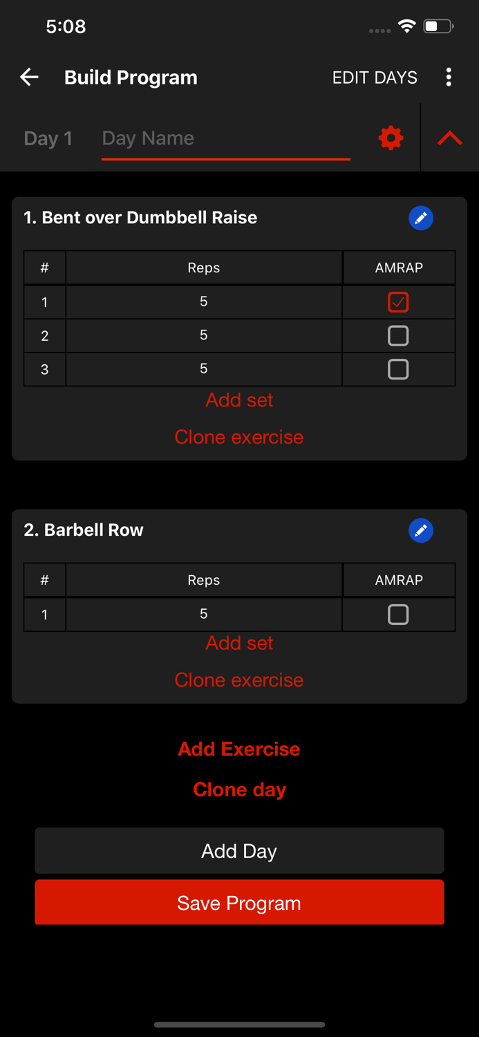Startling Strength 3x5 Gym Log