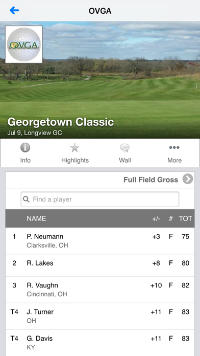 Ohio Valley Golf Association Screenshot