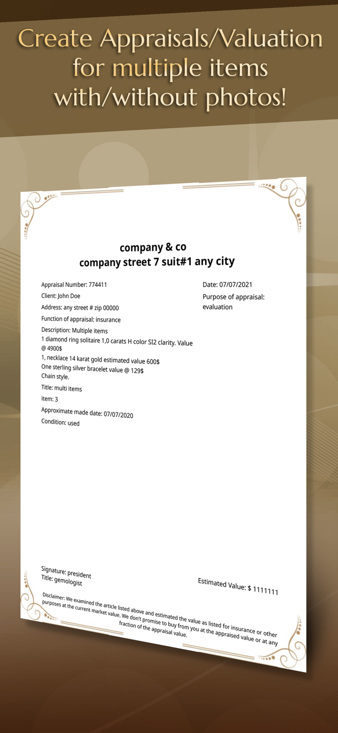 Appraisals and Valuations