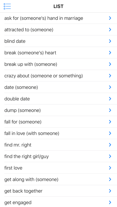 Love idioms in English Screenshot